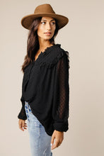 Load image into Gallery viewer, Emilie Dot Print Top in Black