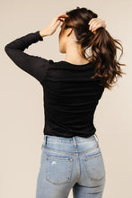 Load image into Gallery viewer, Reese Ribbed Long Sleeve in Black - FINAL SALE