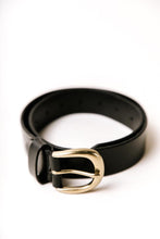 Load image into Gallery viewer, Black Genuine Leather Belt