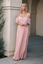 Load image into Gallery viewer, Toni Off the Shoulder Maxi Dress in Blush