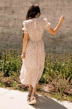 Load image into Gallery viewer, Floral Pintuck Midi Dress in Taupe