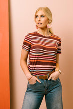 Load image into Gallery viewer, Free and Easy Striped Tee in Rust
