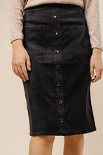 Load image into Gallery viewer, Pencil Me In Button Down Skirt in Black-FINAL SALE

