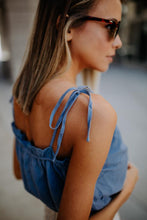 Load image into Gallery viewer, Tillie Eyelet Tank in Blue
