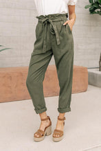 Load image into Gallery viewer, Tencel Paperbag Pants in Olive
