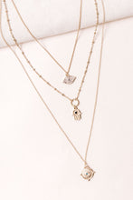 Load image into Gallery viewer, Hamsa Hand and Evil Eye Layered Necklace
