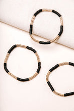 Load image into Gallery viewer, Shelly Beaded Bracelet Set in Black
