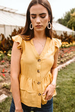 Load image into Gallery viewer, Venice Ruffle Top in Mustard
