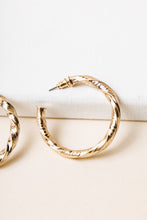 Load image into Gallery viewer, Textured Twist Hoop Earrings
