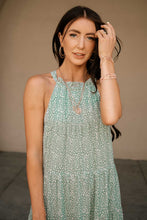 Load image into Gallery viewer, Printed Halter Midi Dress in Sage Green
