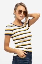 Load image into Gallery viewer, Hey Honey Striped T-Shirt Sz. L - FINAL SALE
