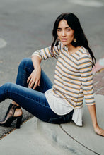 Load image into Gallery viewer, Lyza Striped Peplum Top
